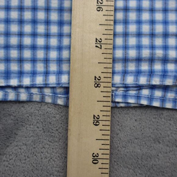 Columbia Button Up Shirt Mens M Blue Checked Fishing Outdoor Fish Hike Camp - Picture 4 of 14